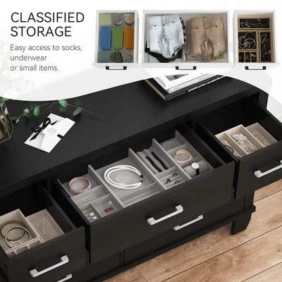 Whizmax Dresser For Bedroom With 7 Drawers, Modern Chest Of Drawers Closet With Metal Handle, Wooden Dresser Organizer, For Bedroom, Living Room 7 Whizmax Dresser For Bedroom With 7 Drawers, Modern Chest Of Drawers Closet With Metal Handle, Wooden Dresser Organizer, For Bedroom, Living Room - Image 5