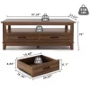 47.24" Farmhouse Coffee Table With Drawers, Rustic Coffee Table Wood Center Table -Garvee GUEST 6038c371 3599 400a a13e a7efacda7062