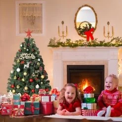 Garvee Flocked Christmas Tree, Prelit Snowy Tree With 8 Modes, Foldable Stand, Foot Pedal, Holiday Home Decoration, White Flock -Garvee GUEST 617b29ca 5e97 4cb5 85c8 5eb1920c994d