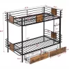 Twin XL Over Twin XL Bunk Bed With 2 Storage Drawers Guardrail Metal Bunk Bed Frame For Kids Teens Bedroom No Box Spring Needed -Garvee GUEST 6231a7fa 86aa 4253 b5ad 2e27ff540864