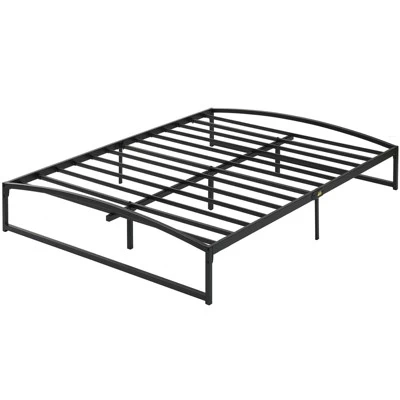 Low Bed Frame, 6 Inch California King Size Metal Platform Bed Frame With Arch Design, Heavy Duty Bed Frame, No Box Spring Needed, Black 8 Low Bed Frame, 6 Inch California King Size Metal Platform Bed Frame With Arch Design, Heavy Duty Bed Frame, No Box Spring Needed, Black - Image 6