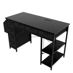 47" Computer Desk With 7 Drawers, Reversible Writing Table Workstation, Work Desk Gaming Table With Metal Frame For Home Office -Garvee GUEST 6270ba91 9e01 47ed ac5b 51ca177bf8ed