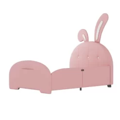 Cute Twin Size Upholstered Princess Bed,Platform Bed With Rabbit-Shape Headboard And Footboard,for Kids Toddlers Boys Girls Bedroom Use -Garvee GUEST 6293e56f 1572 44ae 9e1d c65d41499341