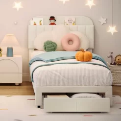 Garvee Twin Bed Frame With Drawer, Velvet Upholstered Platform Bed Frame With Storage Headboard, No Box Spring Needed, Easy Assembly 23 Garvee Twin Bed Frame With Drawer, Velvet Upholstered Platform Bed Frame With Storage Headboard, No Box Spring Needed, Easy Assembly -Garvee GUEST 62f14564 8946 492f a785 e1d52009d9e8