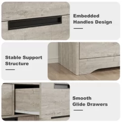 7 Drawer Dresser For Bedroom, Modern Double Dresser Organizer With Embedded Handles Design, Wooden Chest Of Drawers For Living Room, Nursery, Hallway -Garvee GUEST 637e3c33 7879 422e b930 1be02321dd0e