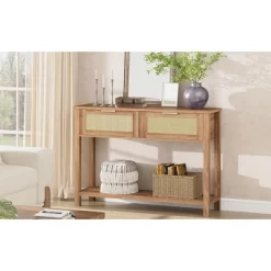 Entryway Table With Drawers, Rattan Console Table With Storage, Boho 2-Tier Sofa Table For Living Room And Hallway 19 Entryway Table With Drawers, Rattan Console Table With Storage, Boho 2-Tier Sofa Table For Living Room And Hallway -Garvee GUEST 641da88e 300f 4e76 b7b5 ca3f0c64f3f8
