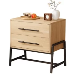 Farmhouse Nightstand With Drawers, Light Wood Side Table With Metal Legs 13 Farmhouse Nightstand With Drawers, Light Wood Side Table With Metal Legs -Garvee GUEST 658e52c9 3884 4ed3 9234 4bba5ad23edd