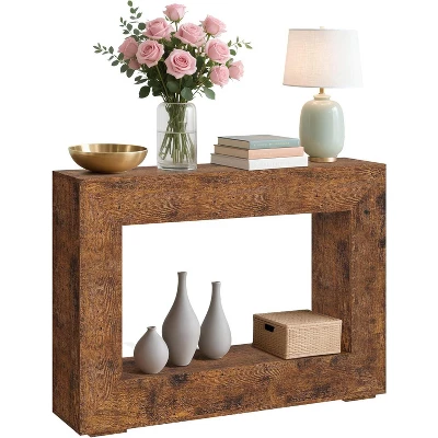 47" Farmhouse Console Table With Storage Shelf, Wood Sofa Table Behind Couch 8 47" Farmhouse Console Table With Storage Shelf, Wood Sofa Table Behind Couch - Image 6