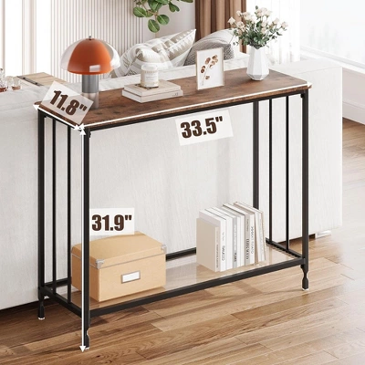 Whizmax Console Table, Sofa Tables Narrow Entryway Table With Glass Shelf And Metal Frame For Living Room, Foyer, Bedroom 6 Whizmax Console Table, Sofa Tables Narrow Entryway Table With Glass Shelf And Metal Frame For Living Room, Foyer, Bedroom - Image 4
