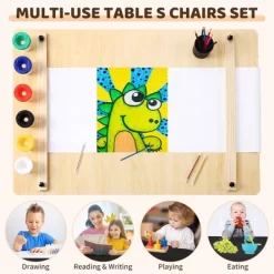 Kids Art Table Set, Multifunctional Drawing Table For Kids, Toddler Drawing Table With 2 Chairs, 6 Storage Boxes For Playroom, Kindergarten, Nursery -Garvee GUEST 67228d36 ac67 4b59 8fff 270420b54c06