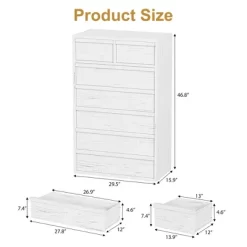 Garvee 7 Drawer Dresser For Bedroom, White 7 Chest Of Drawers Tall With Concave Handles, Wooden Dresser Organizer For Living Room Nursery Entryway -Garvee GUEST 6893b43a d3c4 4dea 8aa5 242296cf3f19