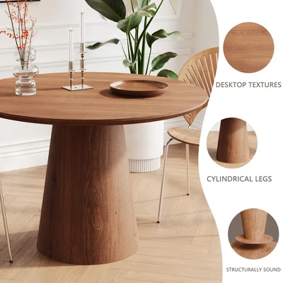 43.31" Round Dining Table, Modern Pedestal Dining Table, Leisure End Table For Living Room Dining Room Cafe Kitchen Small Space 5 43.31" Round Dining Table, Modern Pedestal Dining Table, Leisure End Table For Living Room Dining Room Cafe Kitchen Small Space - Image 3