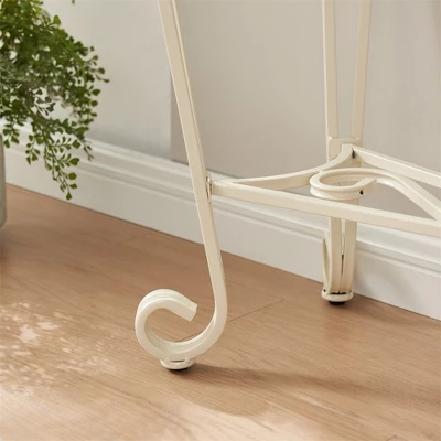 Console Table, Modern Glass Entryway Table Small Sofa Accent Table With Storage, Metal Frame, Easy Assembly, For Living Room, Hallway, Office 6 Console Table, Modern Glass Entryway Table Small Sofa Accent Table With Storage, Metal Frame, Easy Assembly, For Living Room, Hallway, Office - Image 4