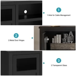 58" Farmhouse TV Stand , Entertainment Center For TVs Up To 70 Inch -Garvee GUEST 6a3fee0b 9de9 4b91 a43a d2a719664011