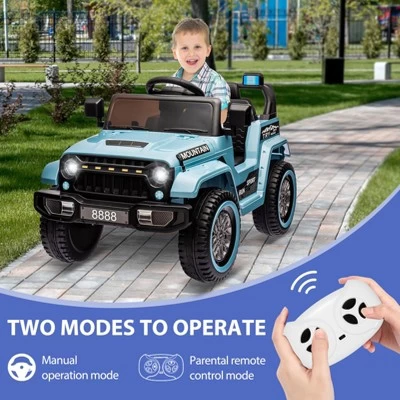 12V Kids Ride-On Truck Car With Remote Control, Spring Suspension, LED Lights, Music & MP3 Player 4 12V Kids Ride-On Truck Car With Remote Control, Spring Suspension, LED Lights, Music & MP3 Player - Image 2