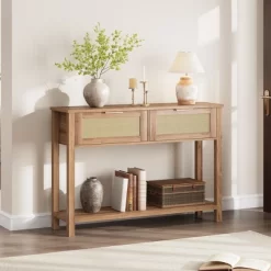 Entryway Table With 2 Drawers, Console Table For Entryway, Wooden Sofa Table With Storage, Boho Console Table For Living Room, Hallway Foyer Table -Garvee GUEST 6b410d65 36b4 48b3 b4e7 6172bea1c2c1