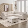 6-Seat Sectional Sofa Couch With Removable Ottoman, U-Shaped Upholstered Couch With Legs, Reversible Chaise Sleeper Sofa Bed For Living Room -Garvee GUEST 6c455c5d 14f6 4861 8ec8 761a01afd342