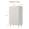 White 5 Drawer Dresser,Tall Narrow Chest Of Drawers,Wooden Skinny Dresser With Gold Metal Handles And Legs,Modern Storage Drawer Cabinet -Garvee GUEST 6c76de4b f840 4e18 a00d 61d3e46ae68e