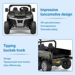 24V Electric Ride On Dump Truck For Kids - 2-Seater 4WD 6 Wheels Remote Control -Garvee GUEST 6ccdd6af eee9 4a72 8b7d adc456c7ff92