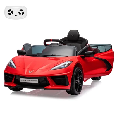 Ride On Sports Car, 12V Battery Powered Car For Kids, Licensed Corvette Kids Electric Car Toy, With RC, Visual Dashboard, Music 12 Ride On Sports Car, 12V Battery Powered Car For Kids, Licensed Corvette Kids Electric Car Toy, With RC, Visual Dashboard, Music - Image 10