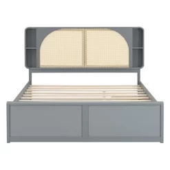 Queen Size Bed Frame With Trundle, Wood Platform Bed With Rattan Headboard & 2 Drawers, Wooden Slats Support, No Box Spring Required 17 Queen Size Bed Frame With Trundle, Wood Platform Bed With Rattan Headboard & 2 Drawers, Wooden Slats Support, No Box Spring Required -Garvee GUEST 6d310ecb 2928 4068 92d0 9b1873fda162