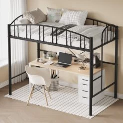 Garvee Loft Bed Twin Size, Heavy Duty Metal Loft Bed Frame With Arched Guardrail And Safety Ladder, Space-Saving, No Box Spring Needed, Black 16 Garvee Loft Bed Twin Size, Heavy Duty Metal Loft Bed Frame With Arched Guardrail And Safety Ladder, Space-Saving, No Box Spring Needed, Black -Garvee GUEST 6d8e812e 641b 40c9 b254 a8d2290956cc