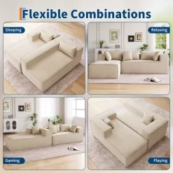 Modular Sectional Couches For Living Room, L-Shaped Sectional Couch With Deep Seat, Upholstered Sofa For Bedroom, No Assembly Required, Chenille -Garvee GUEST 6e3fbec0 f7ff 4ecf a8c2 ca6a59fc185c