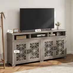 Farmhouse TV Stand For 80 Inch, Mid Century Modern Entertainment Center With LED Lights And Storage, Wooden Media Cabinet Furniture 16 Farmhouse TV Stand For 80 Inch, Mid Century Modern Entertainment Center With LED Lights And Storage, Wooden Media Cabinet Furniture -Garvee GUEST 6ea8df3b 41ac 4e39 b508 2ba1ea2b9061