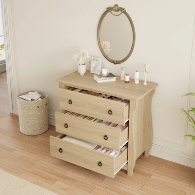 Garvee 3 Dresser For Bedroom, 29.3" Tall Drawer Dresser With Storage Freestanding, Wooden Closet Storage Chest For Living Room 5 Garvee 3 Dresser For Bedroom, 29.3" Tall Drawer Dresser With Storage Freestanding, Wooden Closet Storage Chest For Living Room - Image 3