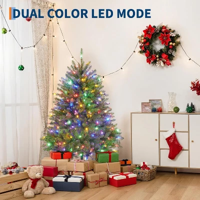Pre-Lit Artificial Christmas Tree With LED Lights, 8 Lighting Modes, Foldable Stand & Foot Pedal Switch, Holiday Decoration 4 Pre-Lit Artificial Christmas Tree With LED Lights, 8 Lighting Modes, Foldable Stand & Foot Pedal Switch, Holiday Decoration - Image 2