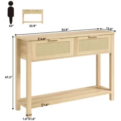 Rattan Entryway Table, Wood Console Table With 2 Drawers, Sofa Table With Storage, Console Tables For Entryway, Living Room, Hallway, Foyer 21 Rattan Entryway Table, Wood Console Table With 2 Drawers, Sofa Table With Storage, Console Tables For Entryway, Living Room, Hallway, Foyer -Garvee GUEST 6f8f16e1 3977 466d b282 0c6ea91f6a94