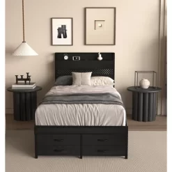 Twin Bed Frames With Headboard, Twin Size Bed Frames With Storage Drawers, Twin Bed, Metal Platform Bed Frame -Garvee GUEST 6faf6d70 9912 481d bc9e 80a70acd15e9