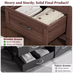 6 Dresser Cabinet, 47" Wide Drawer Dresser With Storage Freestanding, Wooden Closet Dresser Storage Chest For Bedroom Living Room -Garvee GUEST 6fbbee92 a960 48f0 a9f5 9f1c867cdeb2