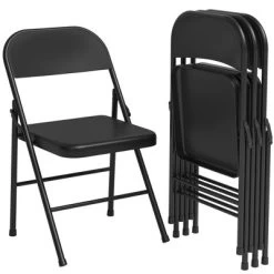 Whizmax 2-Pack Folding Chairs, 350lb Capacity Metal Frame, Portable Black Foldable Chairs For Indoor/Outdoor, Dining/Living Room & Office -Garvee GUEST 6fded2b4 96db 4bf1 a0ec b7ee95a0ad37
