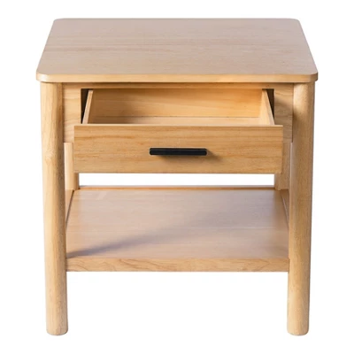 Modern Nightstand With Drawer, Wooden Sofa Side Table, Modern Small Bedside Table With Open Shelf, End Table For Living Room Bedroom 6 Modern Nightstand With Drawer, Wooden Sofa Side Table, Modern Small Bedside Table With Open Shelf, End Table For Living Room Bedroom - Image 4