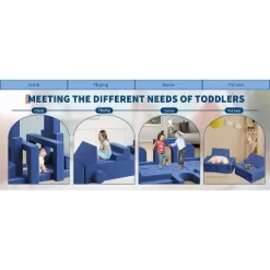 Kids Couch For Building Fort Toy,22pcs DIY Toddler Sofa,Velvet Toddler Futon Sofa Bed For Playroom, Bedroom,Grey -Garvee GUEST 70dcd5b8 2b77 4738 9d77 82fb49e37491