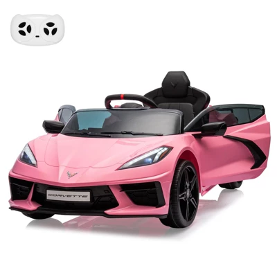 Ride On Sports Car, 12V Battery Powered Car For Kids, Licensed Corvette Kids Electric Car Toy, With RC, Visual Dashboard, Music 11 Ride On Sports Car, 12V Battery Powered Car For Kids, Licensed Corvette Kids Electric Car Toy, With RC, Visual Dashboard, Music - Image 9