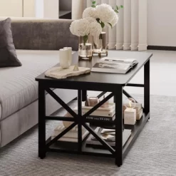2-Tier Coffee Table For Small Spaces, X-Frame Living Room Low Coffee Table With Storage Shelf 20 2-Tier Coffee Table For Small Spaces, X-Frame Living Room Low Coffee Table With Storage Shelf -Garvee GUEST 72741742 9639 4f06 a9d7 bb5121dd5d8f