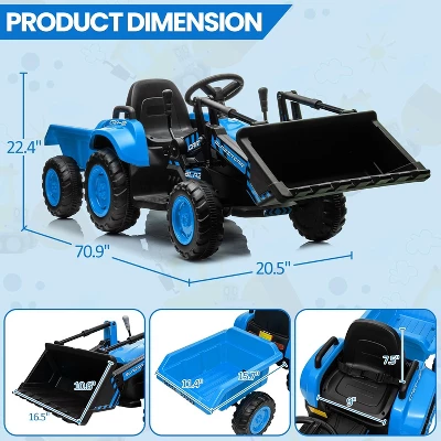 3 In 1 Kids Ride On Tractor With Detachable Trailer, 12V Electric Bulldozer With Shovel Bucket 7 3 In 1 Kids Ride On Tractor With Detachable Trailer, 12V Electric Bulldozer With Shovel Bucket - Image 5
