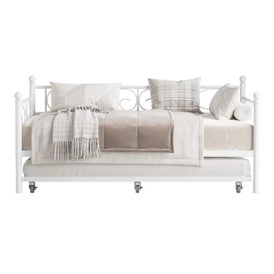 Twin Daybed With Trundle Bed, Heavy Duty Metal Twin Bed Frame With Pull Out Trundle 11 Twin Daybed With Trundle Bed, Heavy Duty Metal Twin Bed Frame With Pull Out Trundle - Image 9