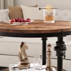 Whizmax End Table 3-Tier Round Side Table Living Room Accent Table With Storage Shelf, Wood Bed Side Table/Night Stand For Bedroom, Small Spaces -Garvee GUEST 72bcf81e ee66 4102 b1e0 f9f9ab411ded