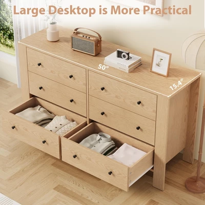 Dressers For Bedroom, Large 6 Drawer Dressers With Deep Drawers & Metal Knobs, Modern Wooden Double Chests Of Drawers For Kids Bedroom, Entryway 7 Dressers For Bedroom, Large 6 Drawer Dressers With Deep Drawers & Metal Knobs, Modern Wooden Double Chests Of Drawers For Kids Bedroom, Entryway - Image 5