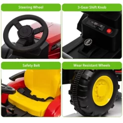12V Kids Ride-On Tractor With Remote Control, Battery Powered Tractor Car Toy With Detachable Trailer, Music, Perfect For Boys & Girls, Red 11 12V Kids Ride-On Tractor With Remote Control, Battery Powered Tractor Car Toy With Detachable Trailer, Music, Perfect For Boys & Girls, Red -Garvee GUEST 736a867c b328 4e98 af60 90829b060da7