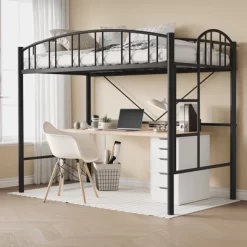 Garvee Loft Bed Twin Size, Heavy Duty Metal Loft Bed Frame With Arched Guardrail And Safety Ladder, Space-Saving, No Box Spring Needed, Black 21 Garvee Loft Bed Twin Size, Heavy Duty Metal Loft Bed Frame With Arched Guardrail And Safety Ladder, Space-Saving, No Box Spring Needed, Black -Garvee GUEST 74f08065 6548 4273 ba64 be31b2746154