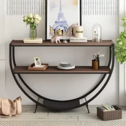 Console Table, Entryway Table With 2-Tier Open Storage Shelf, Industrial Design Display Shelf, Hallway Console Sofa Table For Living Room Hallway -Garvee GUEST 7519b611 f012 420c 8214 c7eb99ac4f52