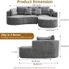106'' Curved Modular Sectional Sofa With Chaise & Sleeper, Chenille Fabric, No Assembly For Living Room/Apartment/Bedroom