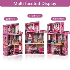Wooden Dollhouse For Kids Doll House With Simulated Furniture Set Preschool Dollhouse Playset For Girls Birthday Xmas Gifts -Garvee GUEST 76406cbe f255 452b 89a8 438a3c23d97d