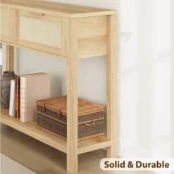 Entryway Table With 2 Drawers, Console Table For Entryway, Wooden Sofa Table With Storage, Boho Console Table For Living Room, Hallway Foyer Table -Garvee GUEST 7672c94f f635 4970 9396 a19f55842230