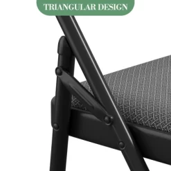 4 Pack Fabric Padded Folding Chairs, Commercial Metal Folding Chair With Padded Back, 350 Lbs Weight Capacity Comfortable Foldable Chair -Garvee GUEST 76d1edee 1817 4bae b147 ba11c684f14b