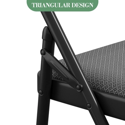 4 Pack Fabric Padded Folding Chairs, Commercial Metal Folding Chair With Padded Back, 350 Lbs Weight Capacity Comfortable Foldable Chair 7 4 Pack Fabric Padded Folding Chairs, Commercial Metal Folding Chair With Padded Back, 350 Lbs Weight Capacity Comfortable Foldable Chair - Image 5